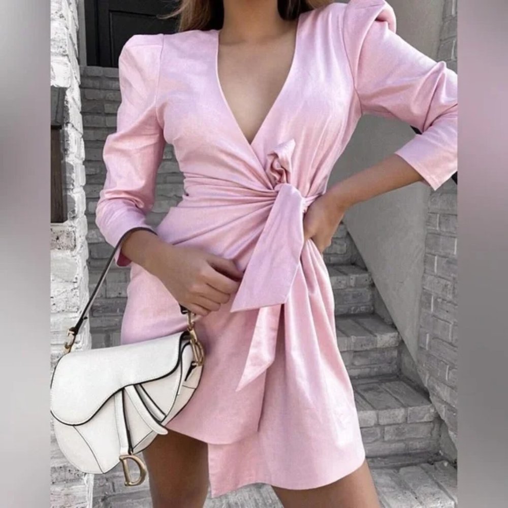 NWT Camila Coelho Alejo Mini Dress in Pink Lemonade Revolve